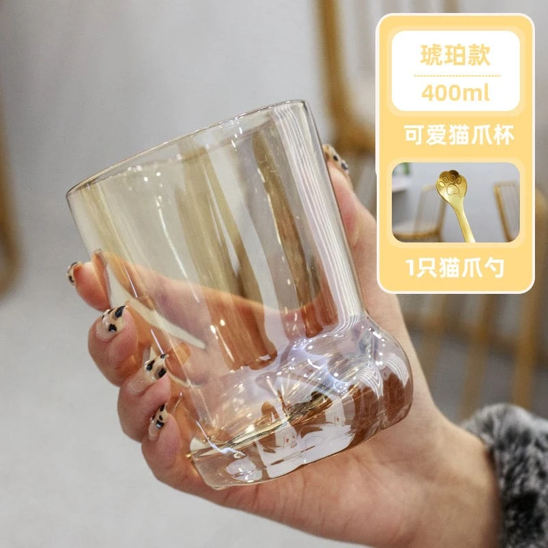 10 Styles Kawaii Cat Paw Water Glass Cup ON70 15 10 Styles Kawaii Cat Paw Water Glass Cup ON70 - Image 15