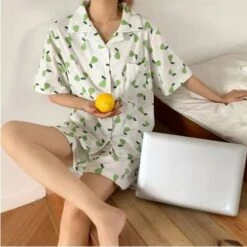 14 Styles Kawaii Home Wear Fashion Pajamas Set ON18 29 14 Styles Kawaii Home Wear Fashion Pajamas Set ON18 -EgrilDoll Fashion Outlet Store 14 styles kawaii home wear fashion pajamas set on18 green pear m 361