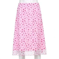 2000's Pink Cute Y2K Midi Skirt EG518 11 2000's Pink Cute Y2K Midi Skirt EG518 -EgrilDoll Fashion Outlet Store 2000s pink cute y2k midi skirt eg518 116