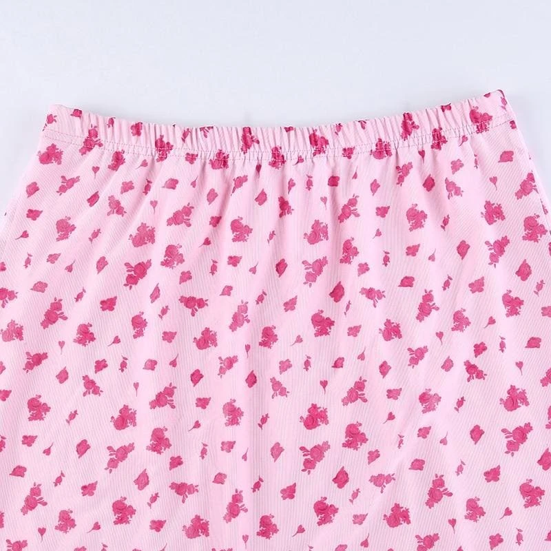 2000's Pink Cute Y2K Midi Skirt EG518 3 2000's Pink Cute Y2K Midi Skirt EG518 - Image 3