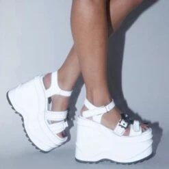 3 Colors Punk Gothic Black Sandals Platform Shoes EE0976 -EgrilDoll Fashion Outlet Store 3 colors punk gothic black sandals platform shoes ee0976 white 10 5 129