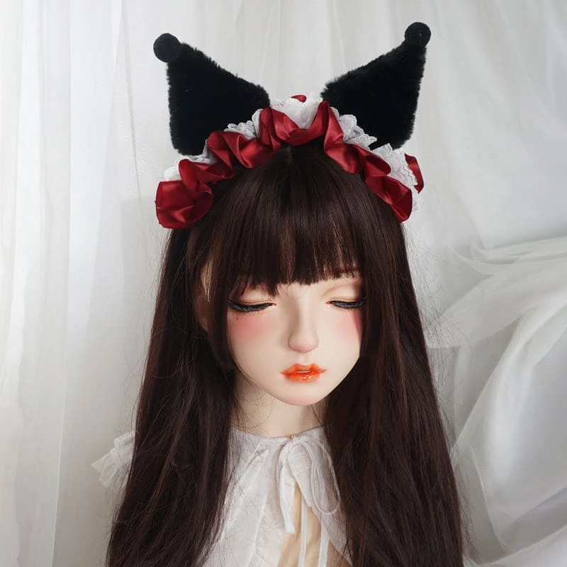 3 Colos Kuro Devil Ears Lolita Hairband ON291 3 3 Colos Kuro Devil Ears Lolita Hairband ON291 - Image 3