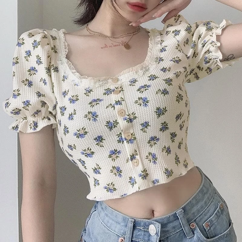 3 Styles Spring/Summer Flowers Crop Top SS1647 1 3 Styles Spring/Summer Flowers Crop Top SS1647