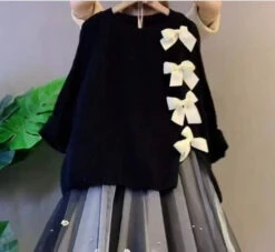 Bow Knot Decor Split Sweater Tulle Skirt Two Pieces Set ON241 -EgrilDoll Fashion Outlet Store 30bb8b7023b1ea41f19d18423959b327