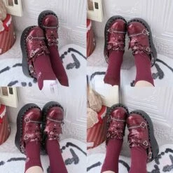 4 Colors Rebbe Platform Bat Shoes ON332 -EgrilDoll Fashion Outlet Store 4 colors rebbe platform bat shoes on332 wine red 35 475
