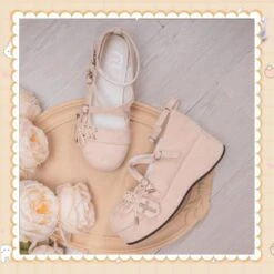 5 Colors Misa Style Cross And Bow Hearts Shoes ON334 -EgrilDoll Fashion Outlet Store 5 colors misa style cross and bow hearts shoes on334 805