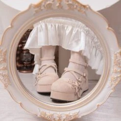 5 Colors Misa Style Cross And Bow Hearts Shoes ON334 -EgrilDoll Fashion Outlet Store 5 colors misa style cross and bow hearts shoes on334 beige 191