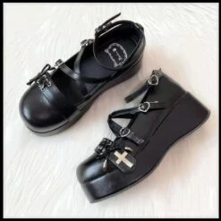 5 Colors Misa Style Cross And Bow Hearts Shoes ON334