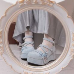 5 Colors Misa Style Cross And Bow Hearts Shoes ON334 -EgrilDoll Fashion Outlet Store 5 colors misa style cross and bow hearts shoes on334 light blue 457