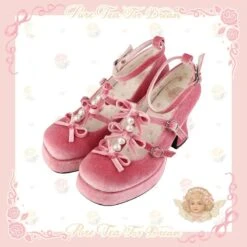 6 Colors Kawaii Velvet Elegant Bow Shoes ON611 -EgrilDoll Fashion Outlet Store 6 colors kawaii velvet elegant bow shoes on611 peach pink us 4 5uk 3eu 36 851