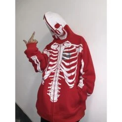 6 Colors Skeleton Print Zipper Hoodie ON336 -EgrilDoll Fashion Outlet Store 6 colors skeleton print zipper hoodie on336 155