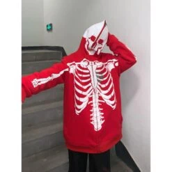 6 Colors Skeleton Print Zipper Hoodie ON336 -EgrilDoll Fashion Outlet Store 6 colors skeleton print zipper hoodie on336 509