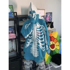 6 Colors Skeleton Print Zipper Hoodie ON336