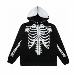 6 Colors Skeleton Print Zipper Hoodie ON336 -EgrilDoll Fashion Outlet Store 6 colors skeleton print zipper hoodie on336 black s 722