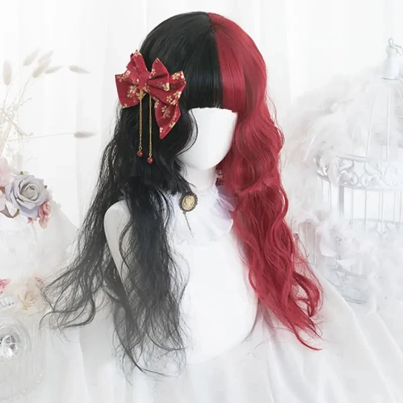 65CM Black Mixed Red Gothic Lolita Cosplay Wig EG14847 6 65CM Black Mixed Red Gothic Lolita Cosplay Wig EG14847 - Image 6