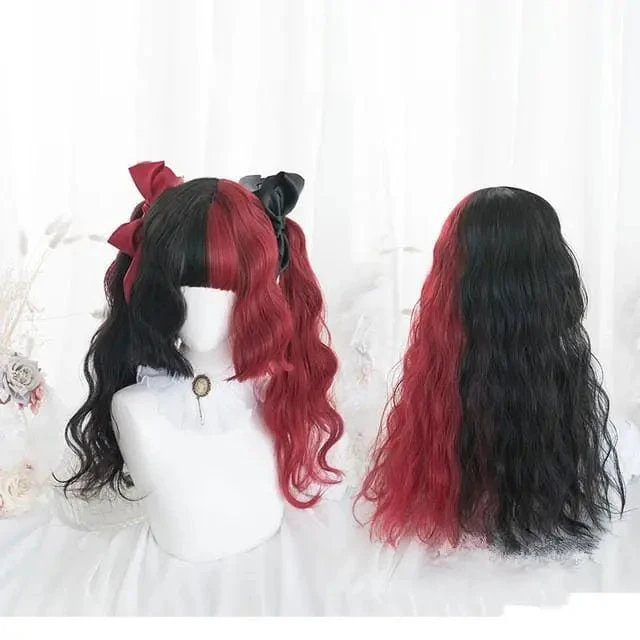 65CM Black Mixed Red Gothic Lolita Cosplay Wig EG14847 3 65CM Black Mixed Red Gothic Lolita Cosplay Wig EG14847 - Image 3