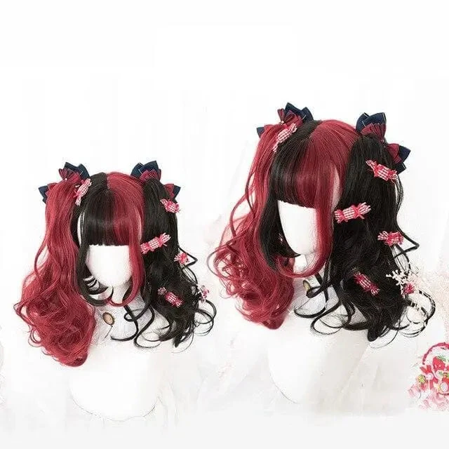 65CM Black Mixed Red Gothic Lolita Cosplay Wig EG14847 4 65CM Black Mixed Red Gothic Lolita Cosplay Wig EG14847 - Image 4