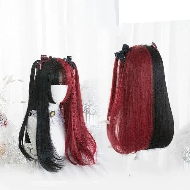 65CM Black Mixed Red Gothic Lolita Cosplay Wig EG14847 2 65CM Black Mixed Red Gothic Lolita Cosplay Wig EG14847 - Image 2