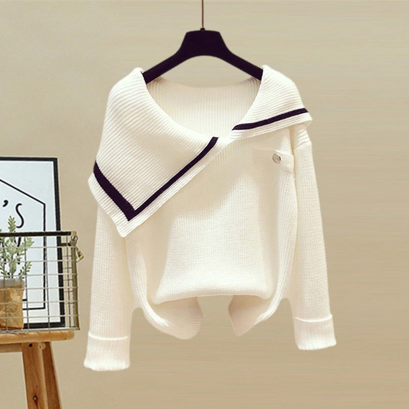 Kawaii Irregular Sailor Collar Sweater And Skirt Set ON236 5 Kawaii Irregular Sailor Collar Sweater And Skirt Set ON236 - Image 5