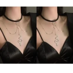 A Snake On Thigh! Gothic Snake Necklace Leg Garter EG18221 -EgrilDoll Fashion Outlet Store a snake on thigh gothic necklace leg garter eg18221 gold 2 pieces necklacebracelet 127