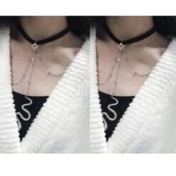 A Snake On Thigh! Gothic Snake Necklace Leg Garter EG18221 -EgrilDoll Fashion Outlet Store a snake on thigh gothic necklace leg garter eg18221 silve2 pieces necklacebracelet 830