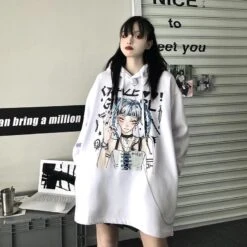 Anime Print Hooded Mid-length Sweater Dress EG15920 11 Anime Print Hooded Mid-length Sweater Dress EG15920 -EgrilDoll Fashion Outlet Store anime print hooded mid length sweater dress eg15920 hoodie jumper 706