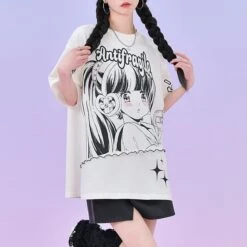 Antifragile Cute Anime Girl T-shirt ON635 -EgrilDoll Fashion Outlet Store antifragile cute anime girl t shirt on635 272