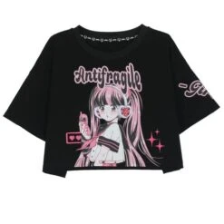 Antifragile Cute Anime Girl T-shirt ON635 -EgrilDoll Fashion Outlet Store antifragile cute anime girl t shirt on635 black s 222
