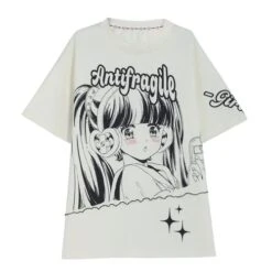 Antifragile Cute Anime Girl T-shirt ON635 -EgrilDoll Fashion Outlet Store antifragile cute anime girl t shirt on635 white s 687