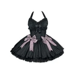 Black Dress Pink Bows Sweet Dream Lolita Dress ON620