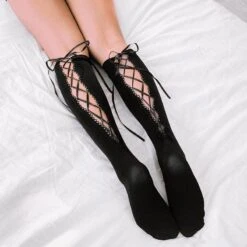 Black Gothic Laced Socks EG13441 -EgrilDoll Fashion Outlet Store black gothic laced socks eg13441 586