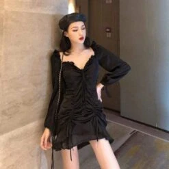 Black Harajuku Fish Tail Dress EG16390 -EgrilDoll Fashion Outlet Store black harajuku fish tail dress eg16390 365