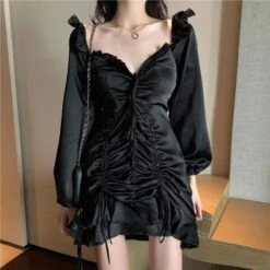 Black Harajuku Fish Tail Dress EG16390