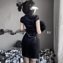 Black Hollow Out Asian Cheongsam Dress EE0819 12 Black Hollow Out Asian Cheongsam Dress EE0819 -EgrilDoll Fashion Outlet Store black hollow out asian cheongsam dress ee0819 792