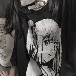 Black Japanese Anime Harajuku Fashion T Shirt EG16967 5 Black Japanese Anime Harajuku Fashion T Shirt EG16967 -EgrilDoll Fashion Outlet Store black japanese anime harajuku fashion t shirt eg16967 801