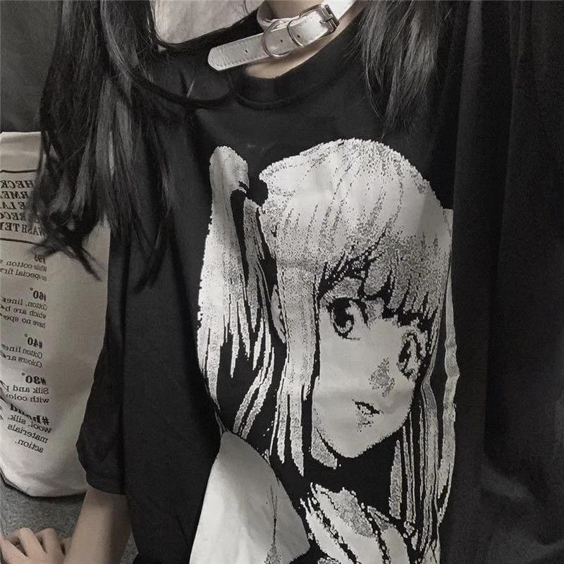 Black Japanese Anime Harajuku Fashion T Shirt EG16967 3 Black Japanese Anime Harajuku Fashion T Shirt EG16967 - Image 3