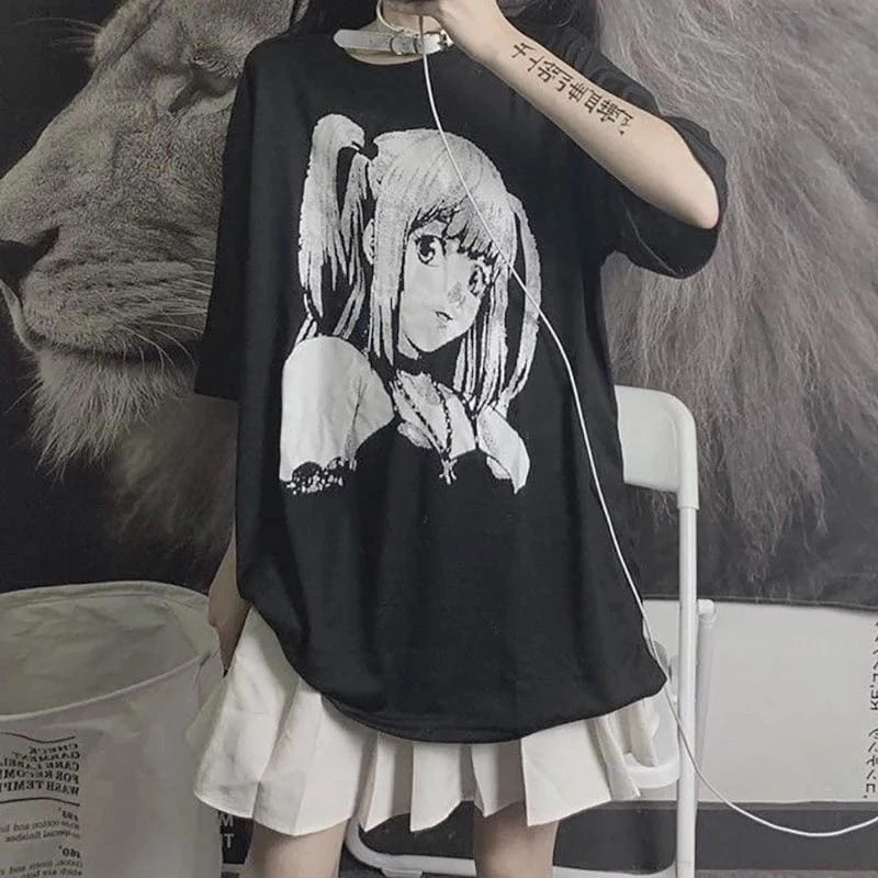 Black Japanese Anime Harajuku Fashion T Shirt EG16967 1 Black Japanese Anime Harajuku Fashion T Shirt EG16967