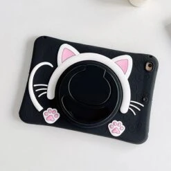 Black Pink Kawaii Cat IPad Case ON162 15 Black Pink Kawaii Cat IPad Case ON162 -EgrilDoll Fashion Outlet Store black pink kawaii cat ipad case on162 328