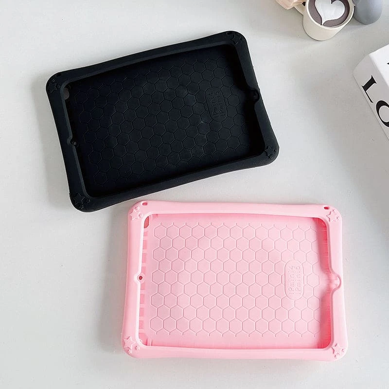 Black Pink Kawaii Cat IPad Case ON162 4 Black Pink Kawaii Cat IPad Case ON162 - Image 4