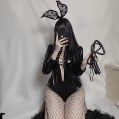 Black Sexy Queen Leather Uniform Suit EE0774 -EgrilDoll Fashion Outlet Store black sexy queen leather uniform suit ee0774 jumpsuit headbandstockingswhip 101