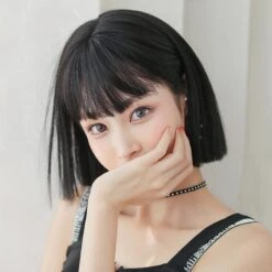 Black Short Straight Wig EG17051