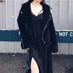 Black V-Neck Strap Open Leg Slit Long Dress EE0904 -EgrilDoll Fashion Outlet Store black v neck strap open leg slit long dress ee0904 451