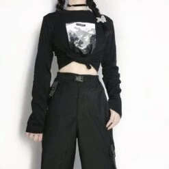 Black White Landscape Painting Printed Hooded Jacket EG237 -EgrilDoll Fashion Outlet Store black white landscape painting printed hooded jacket eg237 t shirt only s coat 631