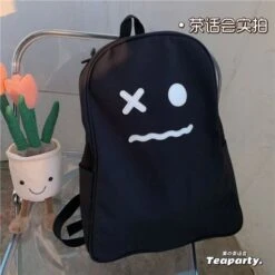 Black White No Face Cute Ghost Backpack ON92 -EgrilDoll Fashion Outlet Store black white no face cute ghost backpack on92 polyester version slip on 390