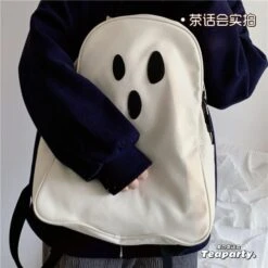 Black White No Face Cute Ghost Backpack ON92 -EgrilDoll Fashion Outlet Store black white no face cute ghost backpack on92 polyester version surprise 632