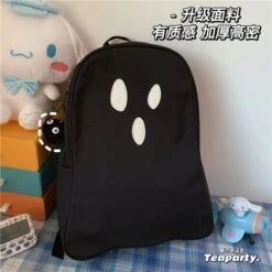 Black White No Face Cute Ghost Backpack ON92 -EgrilDoll Fashion Outlet Store black white no face cute ghost backpack on92 polyester version surprise plus briquette 473