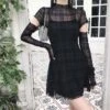 Black/Red Goth Girl Look Gauze Dress EG16046