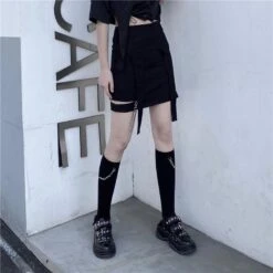 Black/White Chain High Knee Socks EE0898 -EgrilDoll Fashion Outlet Store blackwhite chain high knee socks ee0898 784