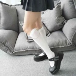 Black/White Chain High Knee Socks EE0898 -EgrilDoll Fashion Outlet Store blackwhite chain high knee socks ee0898 816