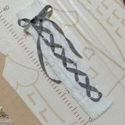 Black/White Cool Warm Calf-length Drawstring Stripe Plaid Ribbon Bow JK Socks EG16875 -EgrilDoll Fashion Outlet Store blackwhite cool warm calf length drawstring stripe plaid ribbon bow jk socks eg16875 622